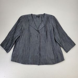 Eileen Fisher Jacket Silk Snap Closure charcoal gray size M